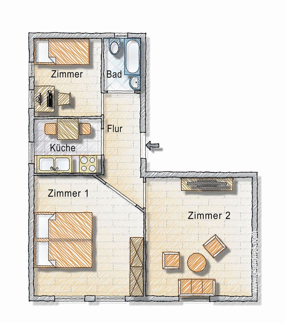 Predaj bytu 2-izbový 48 m², Augsburg, Bavorsko Predaj bytu 2-izbový 48 m², Augsburg, Bavorsko