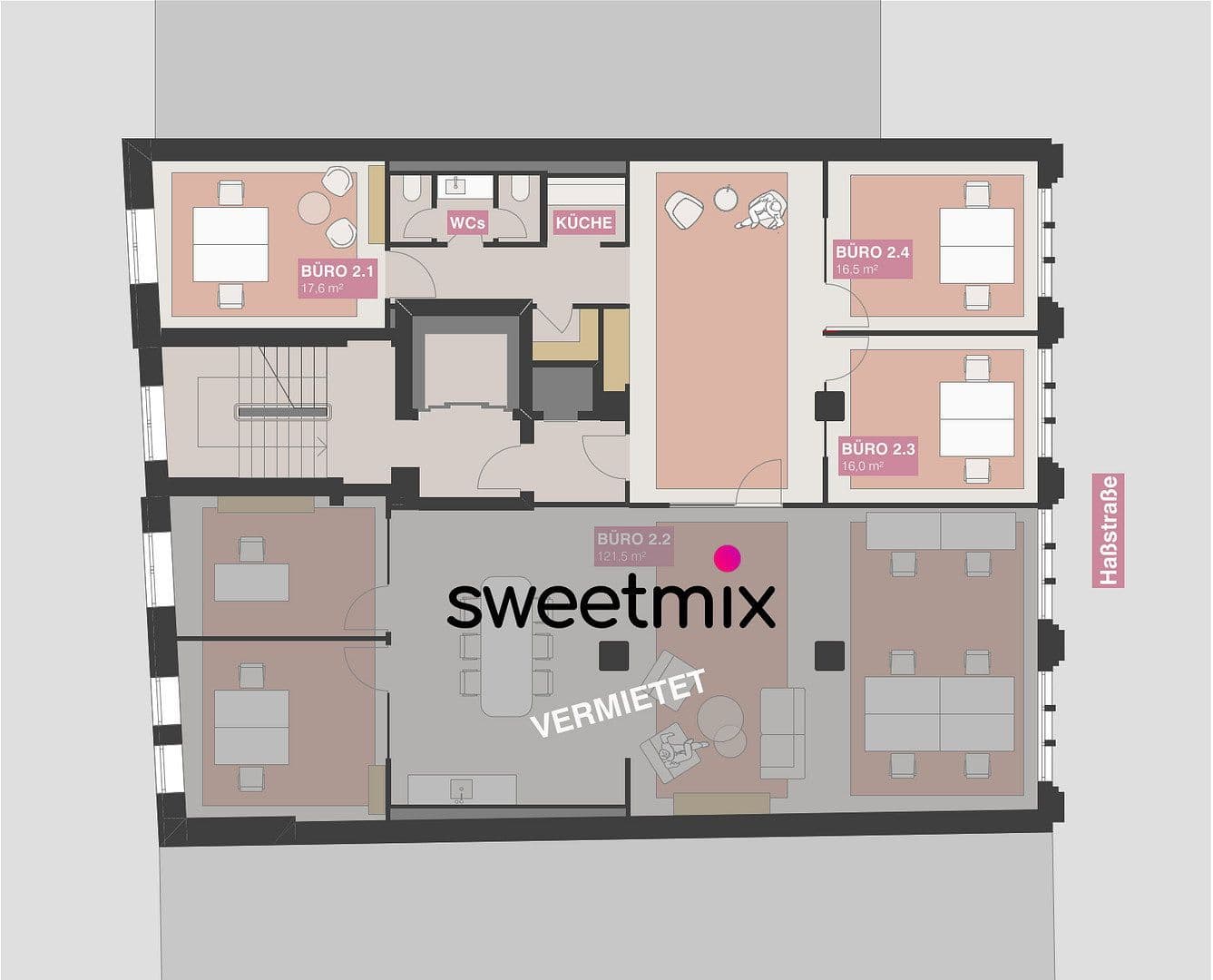 Prenájom kancelárie 17 m², Haßstraße 13/15, Kiel, Šlezvicko-Holštajnsko Prenájom kancelárie 17 m², Haßstraße 13/15, Kiel, Šlezvicko-Holštajnsko