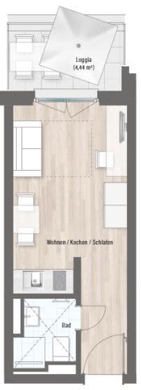 Prenájom bytu 1-izbový 21 m², Konrad-Peutinger-Straße 2a, München - Sendling-Westpark, Bavorsko Prenájom bytu 1-izbový 21 m², Konrad-Peutinger-Straße 2a, München - Sendling-Westpark, Bavorsko