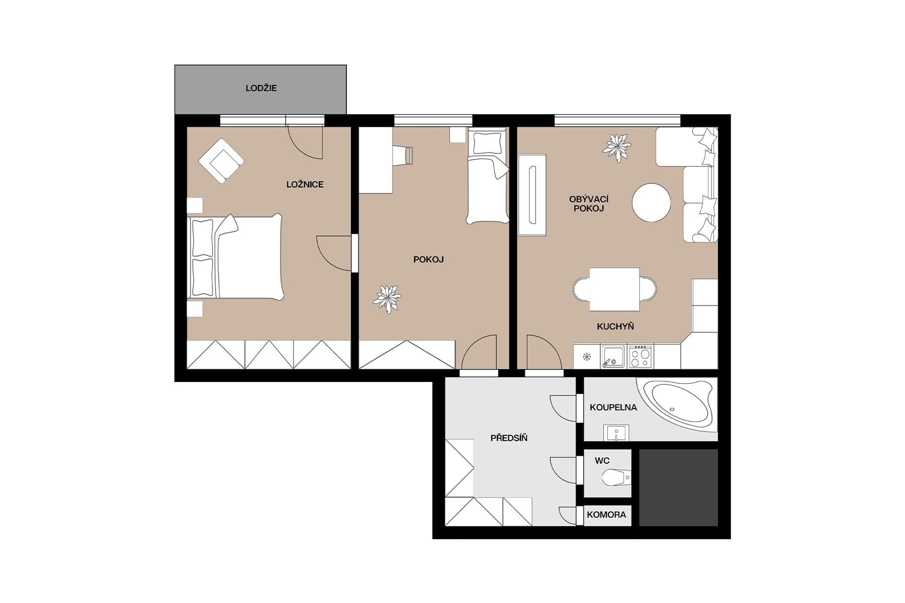 Predaj bytu 3-izbový 79 m², Pivovarnická, Praha, Praha Predaj bytu 3-izbový 79 m², Pivovarnická, Praha, Praha