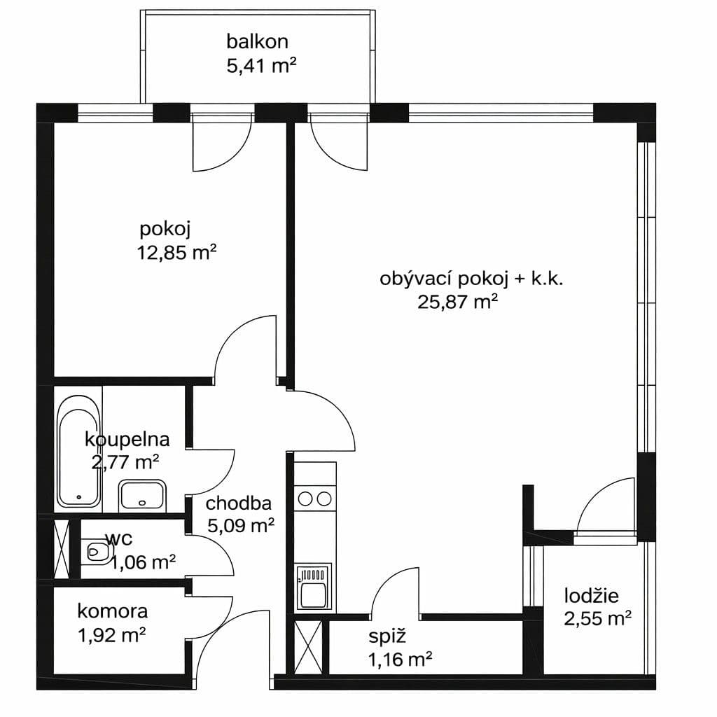 Predaj bytu 2-izbový 59 m², V Dolině, Praha, Praha Predaj bytu 2-izbový 59 m², V Dolině, Praha, Praha