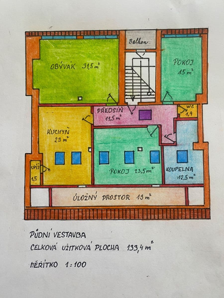 Prenájom bytu 3-izbový 134 m², Na Líše, Praha, Praha Prenájom bytu 3-izbový 134 m², Na Líše, Praha, Praha
