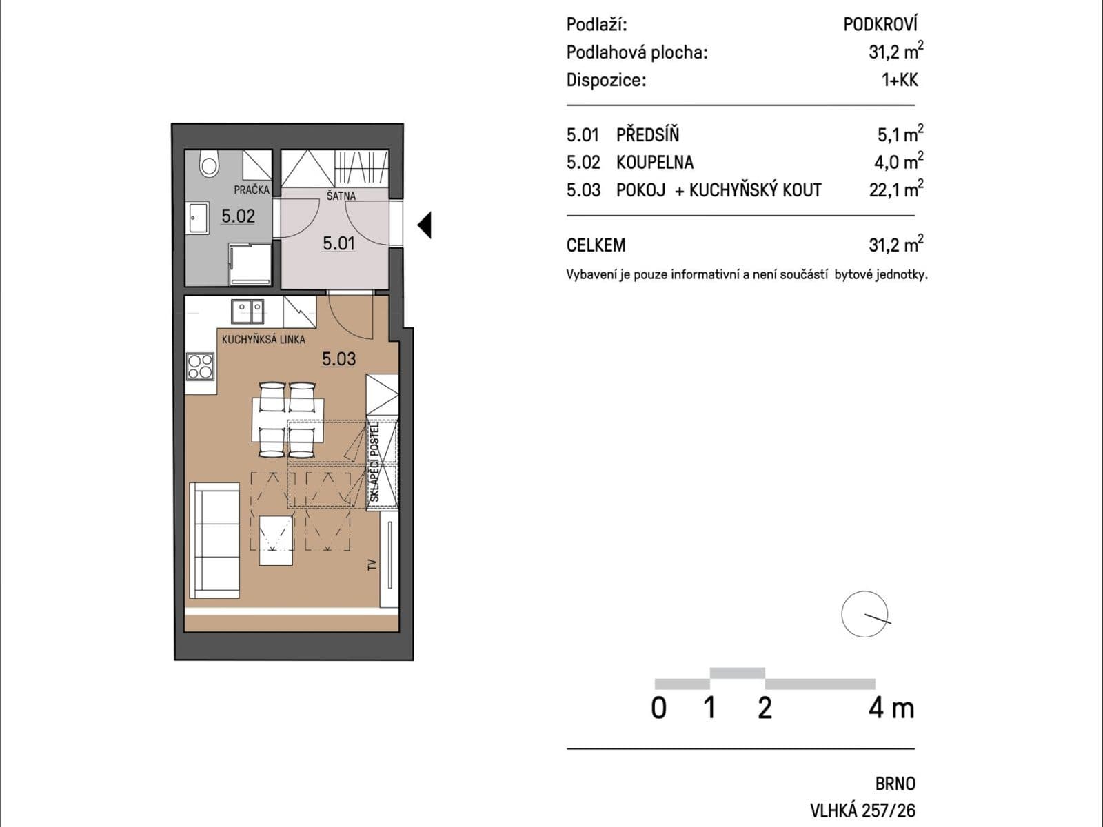 Prenájom bytu 1-izbový 31 m², Vlhká, Brno, Jihomoravský kraj Prenájom bytu 1-izbový 31 m², Vlhká, Brno, Jihomoravský kraj