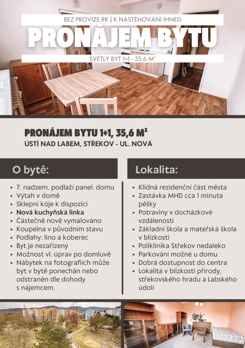 Prenájom bytu 1-izbový 36 m², Nová, Ústí nad Labem, Ústecký kraj Prenájom bytu 1-izbový 36 m², Nová, Ústí nad Labem, Ústecký kraj