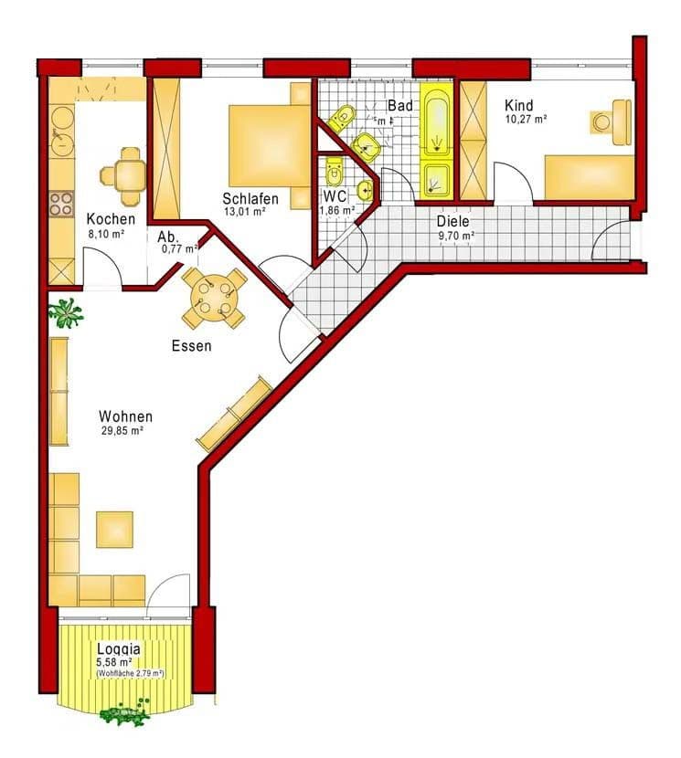 Prenájom bytu 3-izbový 83 m², Sterkrader Straße 248, Dinslaken, Severné Porýnie - Westfálsko Prenájom bytu 3-izbový 83 m², Sterkrader Straße 248, Dinslaken, Severné Porýnie - Westfálsko