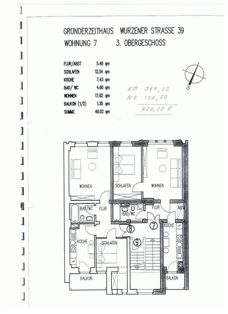 Prenájom bytu 2-izbový 50 m², Wurzener Str. 39, Dresden, Sasko Prenájom bytu 2-izbový 50 m², Wurzener Str. 39, Dresden, Sasko