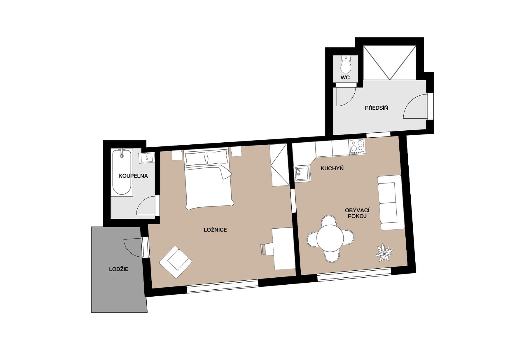 Predaj bytu 2-izbový 55 m², Jateční, Praha, Praha Predaj bytu 2-izbový 55 m², Jateční, Praha, Praha