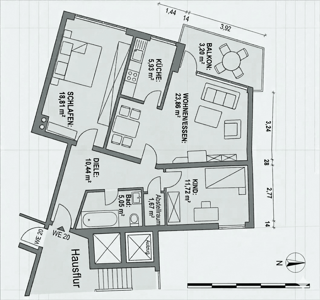 Predaj bytu 3-izbový 80 m², Neusäß, Bavorsko Predaj bytu 3-izbový 80 m², Neusäß, Bavorsko