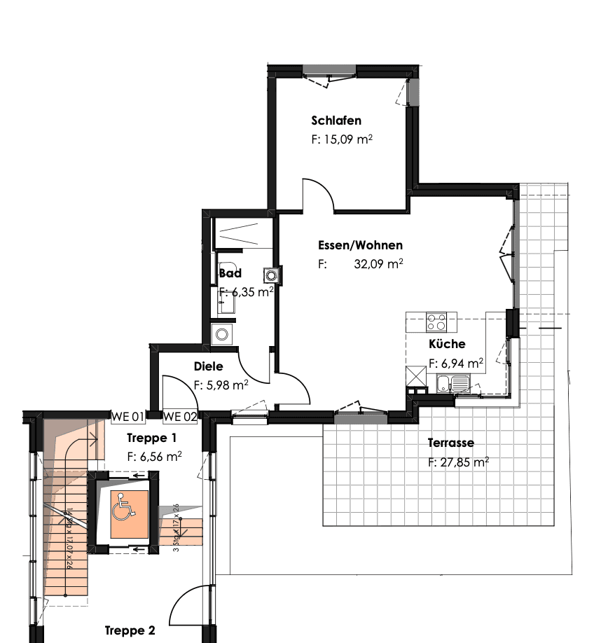 Prenájom bytu 2-izbový 81 m², Dorfstraße 13a, Germering, Bavorsko Prenájom bytu 2-izbový 81 m², Dorfstraße 13a, Germering, Bavorsko