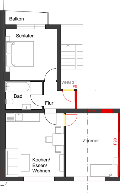 Prenájom bytu 3-izbový 63 m², Blücherstr. 20, Pforzheim, Bádensko-Wurttembersko Prenájom bytu 3-izbový 63 m², Blücherstr. 20, Pforzheim, Bádensko-Wurttembersko