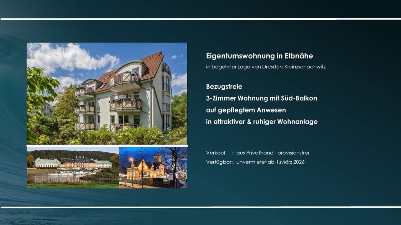 Predaj bytu 3-izbový 75 m², Dresden - Kleinzschachwitz, Sasko Predaj bytu 3-izbový 75 m², Dresden - Kleinzschachwitz, Sasko