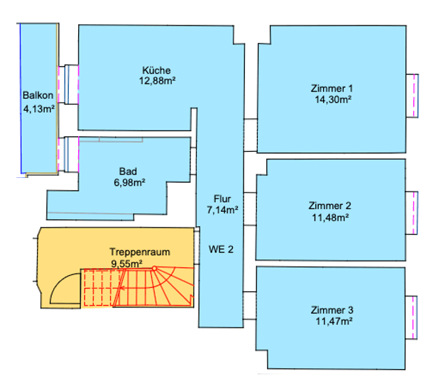Prenájom bytu 3-izbový 69 m², Krafftstr. 1, Offenbach, Hesensko Prenájom bytu 3-izbový 69 m², Krafftstr. 1, Offenbach, Hesensko