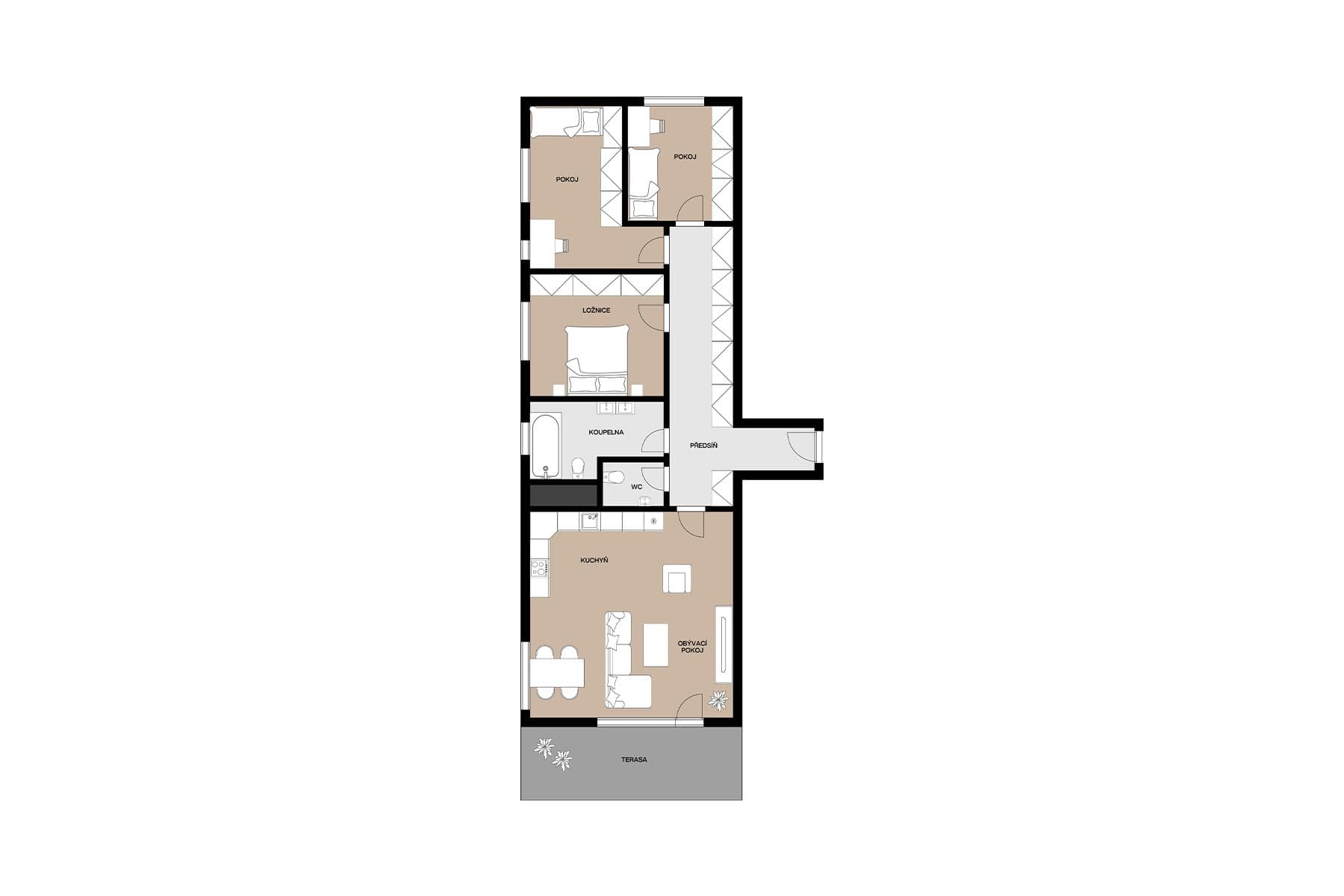 Predaj bytu 4-izbový 90 m², Drnovská, Praha, Praha Predaj bytu 4-izbový 90 m², Drnovská, Praha, Praha