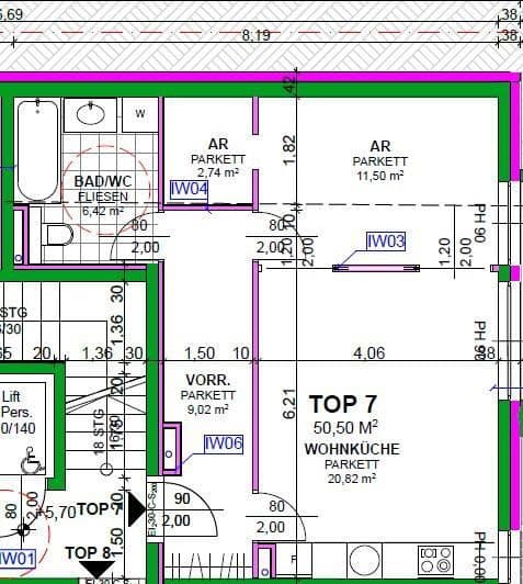 Prenájom bytu 2-izbový 51 m², Heiligenstädter Straße 395a, Wien, Viedeň Prenájom bytu 2-izbový 51 m², Heiligenstädter Straße 395a, Wien, Viedeň
