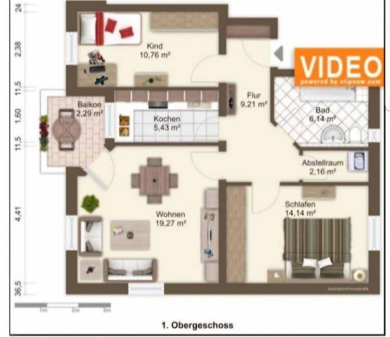 Prenájom bytu 3-izbový 69 m², Ettinger Str. 21, Ingolstadt, Bavorsko Prenájom bytu 3-izbový 69 m², Ettinger Str. 21, Ingolstadt, Bavorsko