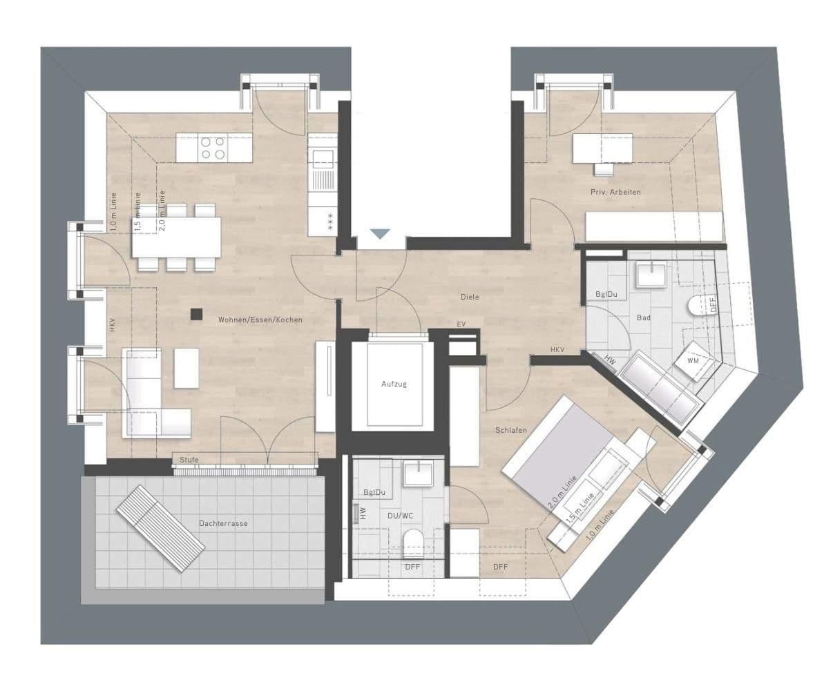 Prenájom bytu 2-izbový 76 m², Bauweberstraße, München, Bavorsko Prenájom bytu 2-izbový 76 m², Bauweberstraße, München, Bavorsko