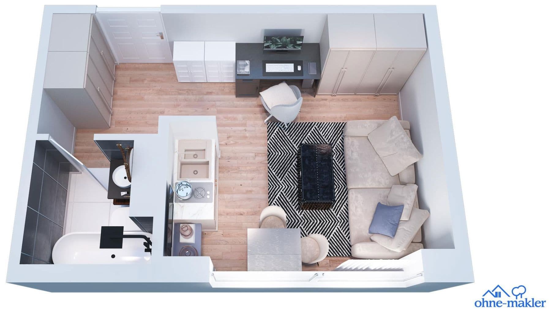 Prenájom bytu 1-izbový 19 m², Kreuzerweg 33, München, Bavorsko Prenájom bytu 1-izbový 19 m², Kreuzerweg 33, München, Bavorsko