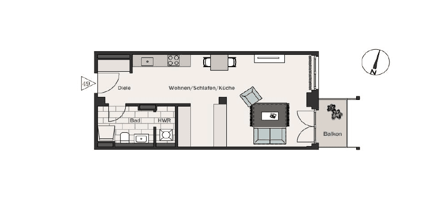 Prenájom bytu 1-izbový 46 m², Frankfurt am Main, Hesensko Prenájom bytu 1-izbový 46 m², Frankfurt am Main, Hesensko