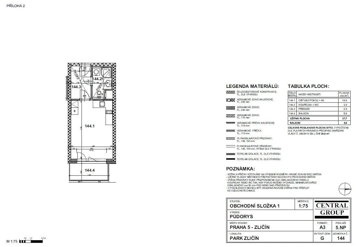 Prenájom bytu 1-izbový 30 m², U Radosti, Praha, Praha Prenájom bytu 1-izbový 30 m², U Radosti, Praha, Praha