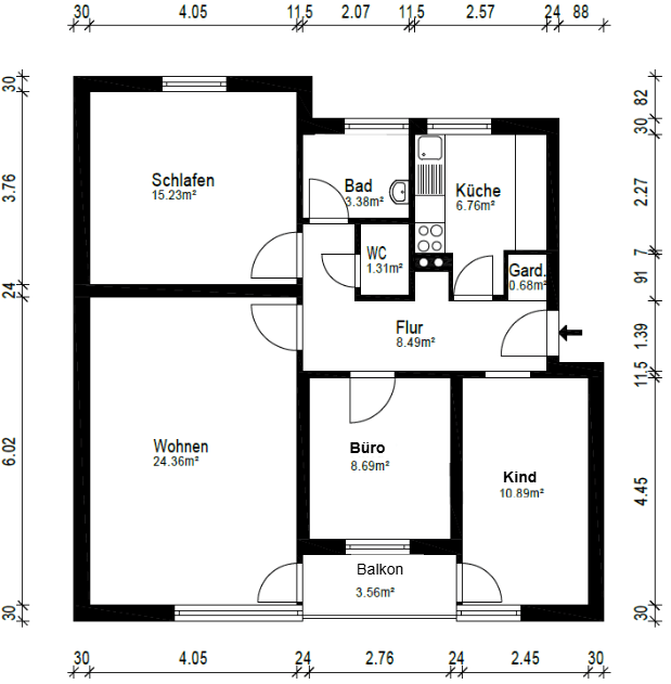 Predaj bytu 4-izbový 81 m², Oldenburg, Dolné Sasko Predaj bytu 4-izbový 81 m², Oldenburg, Dolné Sasko