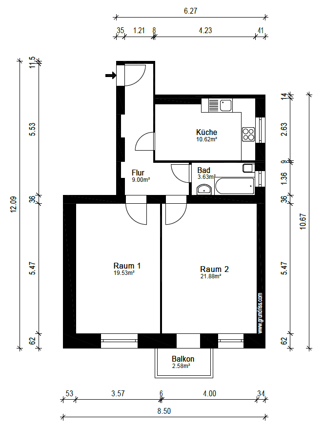 Predaj bytu 2-izbový 66 m², Unter den Eichen 54, Berlin, Berlín Predaj bytu 2-izbový 66 m², Unter den Eichen 54, Berlin, Berlín