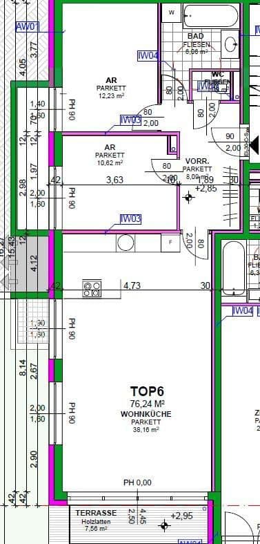 Prenájom bytu 3-izbový 77 m², Heiligenstädter Straße 395a, Wien, Viedeň Prenájom bytu 3-izbový 77 m², Heiligenstädter Straße 395a, Wien, Viedeň