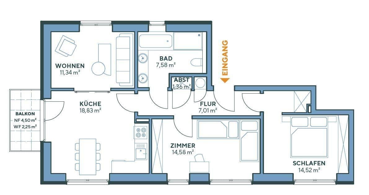 Predaj bytu 3-izbový 76 m², Am Ziegelteich 66, Hamburg, Hamburg Predaj bytu 3-izbový 76 m², Am Ziegelteich 66, Hamburg, Hamburg