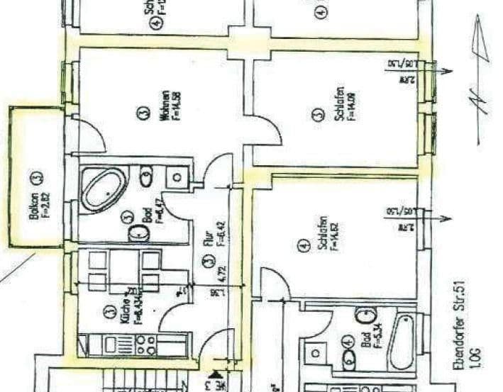 Prenájom bytu 2-izbový 53 m², Ebendorfer Straße 51, Magdeburg, Sasko-Anhaltsko Prenájom bytu 2-izbový 53 m², Ebendorfer Straße 51, Magdeburg, Sasko-Anhaltsko