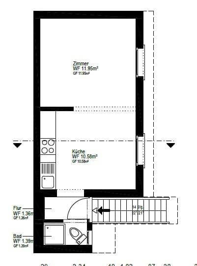 Prenájom bytu 1-izbový 25 m², Von-Gall-Str. 4, Bochum, Severné Porýnie - Westfálsko Prenájom bytu 1-izbový 25 m², Von-Gall-Str. 4, Bochum, Severné Porýnie - Westfálsko