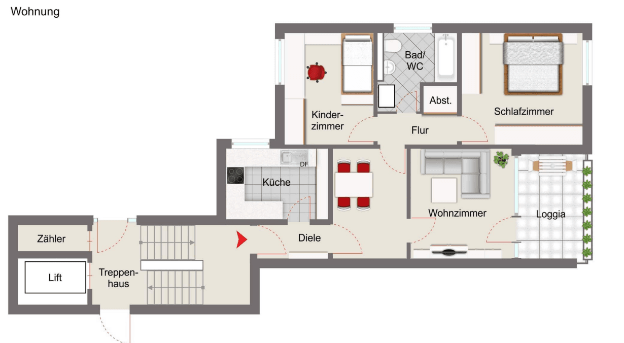 Prenájom bytu 3-izbový 76 m², Schmiedestraße 13, Herford, Severné Porýnie - Westfálsko Prenájom bytu 3-izbový 76 m², Schmiedestraße 13, Herford, Severné Porýnie - Westfálsko