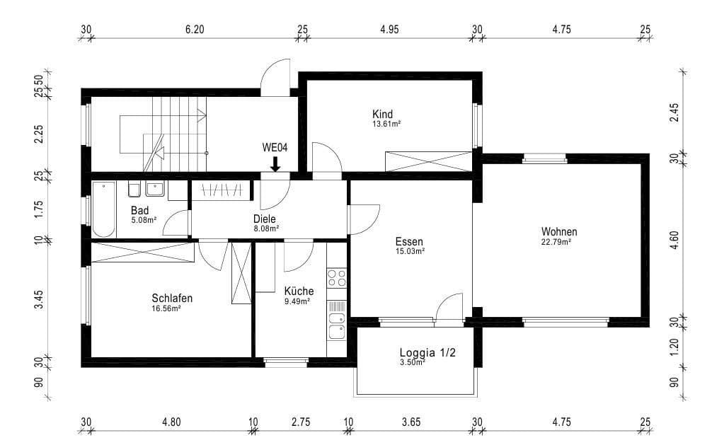 Prenájom bytu 3-izbový 95 m², Zeisigstraße 15, Essen, Severné Porýnie - Westfálsko Prenájom bytu 3-izbový 95 m², Zeisigstraße 15, Essen, Severné Porýnie - Westfálsko