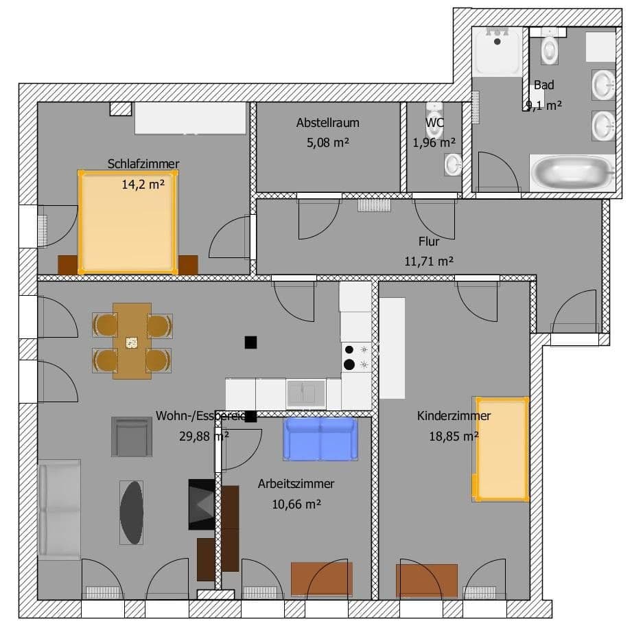 Prenájom bytu 4-izbový 101 m², Gothaer Straße 34, Suhl, Durínsko Prenájom bytu 4-izbový 101 m², Gothaer Straße 34, Suhl, Durínsko