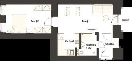 Prenájom bytu 2-izbový 54 m², Svatoslavova, Praha, Praha Prenájom bytu 2-izbový 54 m², Svatoslavova, Praha, Praha