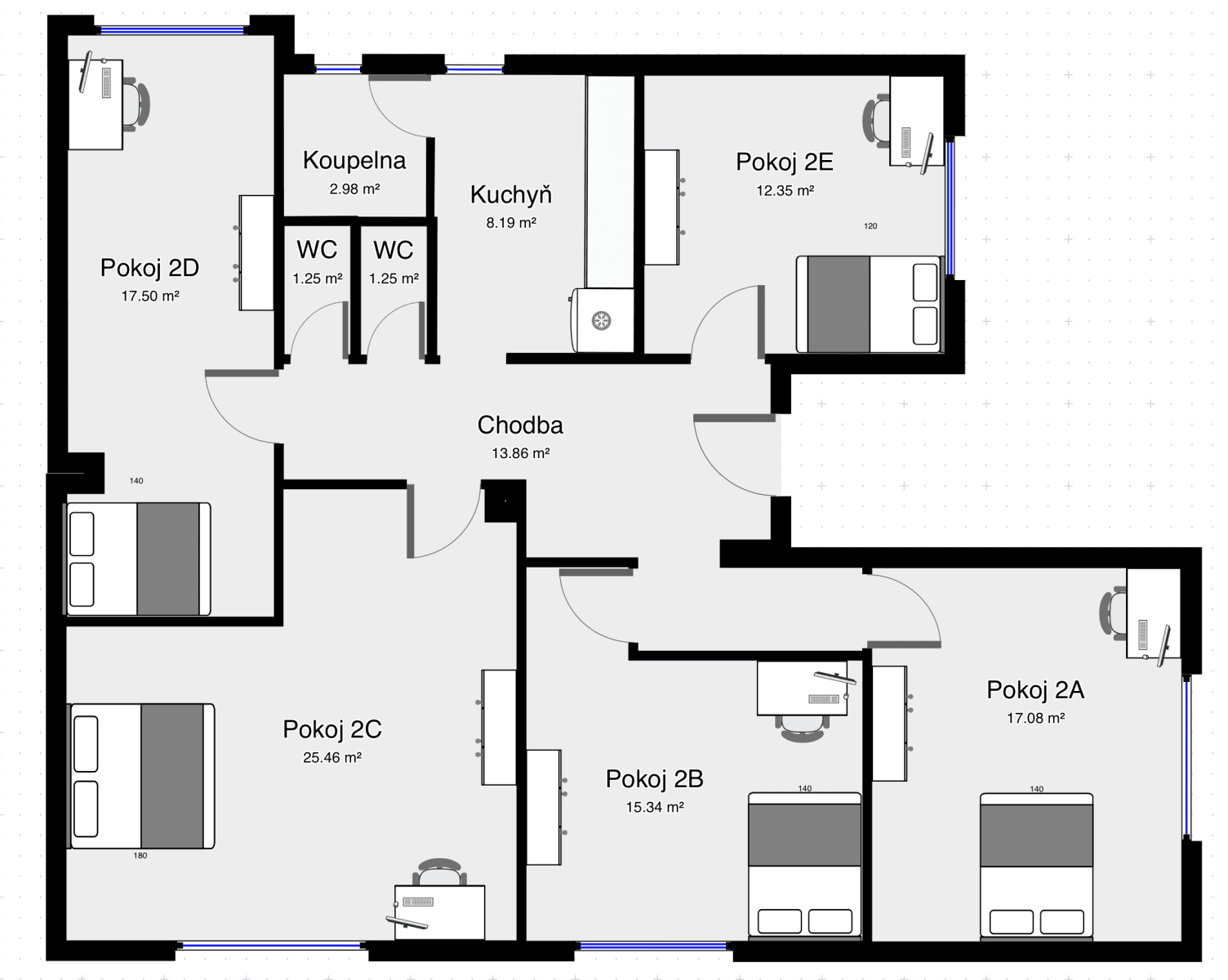 Prenájom bytu 5-izbový 115 m², Jižní Ⅱ, Praha, Praha Prenájom bytu 5-izbový 115 m², Jižní Ⅱ, Praha, Praha