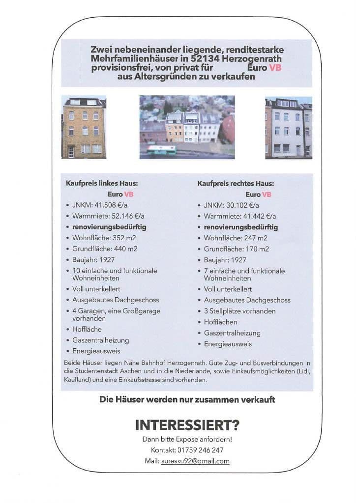 Predaj domu 170 m², pozemek 170 m², Herzogenrath, Severné Porýnie - Westfálsko Predaj domu 170 m², pozemek 170 m², Herzogenrath, Severné Porýnie - Westfálsko