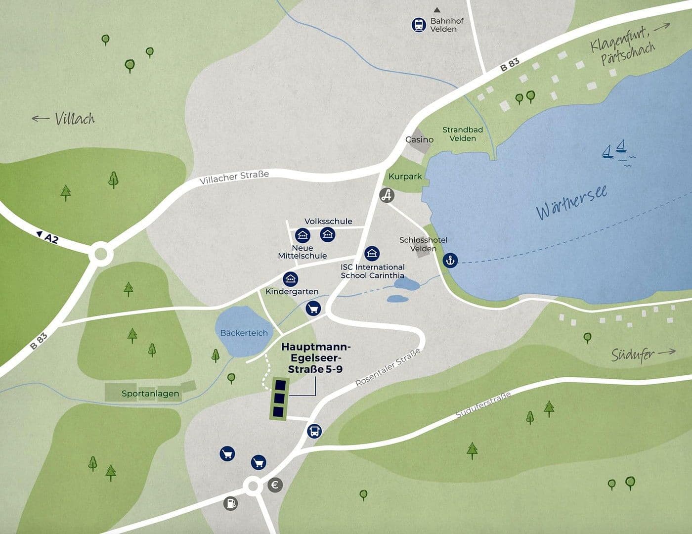 Predaj bytu 2-izbový 49 m², Hauptmann-Eglseer-Straße 9, Velden am Wörthersee, Korutánsko Predaj bytu 2-izbový 49 m², Hauptmann-Eglseer-Straße 9, Velden am Wörthersee, Korutánsko