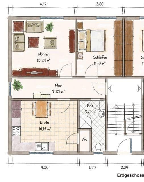 Prenájom bytu 2-izbový 55 m², Puschkinstraße 86, Teuchern, Sasko-Anhaltsko Prenájom bytu 2-izbový 55 m², Puschkinstraße 86, Teuchern, Sasko-Anhaltsko
