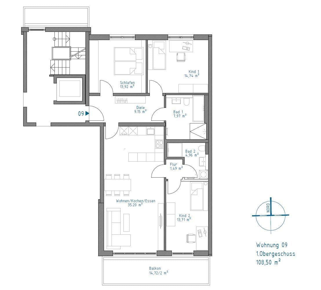 Prenájom bytu 4-izbový 110 m², Augsburg, Bavorsko Prenájom bytu 4-izbový 110 m², Augsburg, Bavorsko