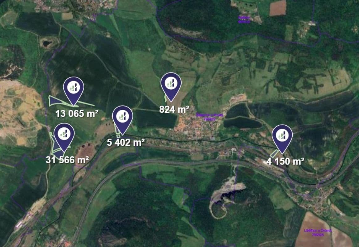 Predaj pozemku 55.007 m², Želenice, Ústecký kraj Predaj pozemku 55.007 m², Želenice, Ústecký kraj
