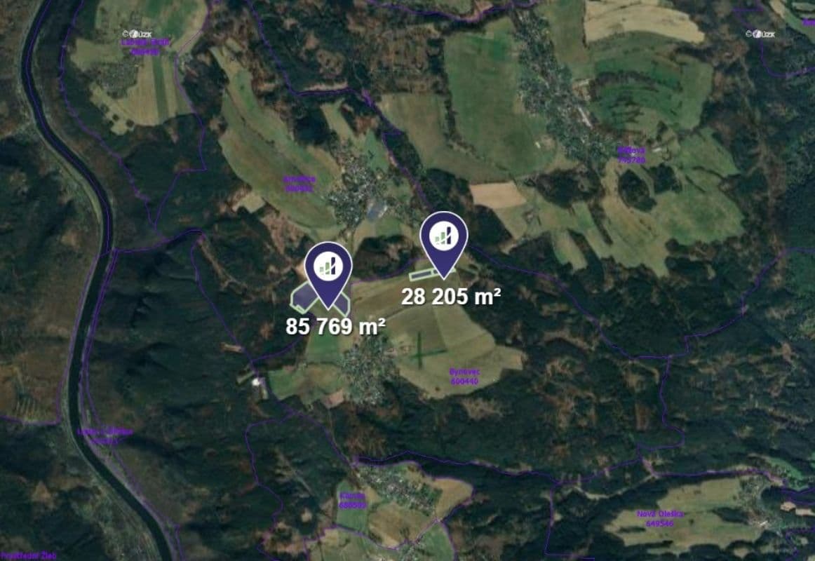 Predaj pozemku 18.996 m², Bynovec, Ústecký kraj Predaj pozemku 18.996 m², Bynovec, Ústecký kraj