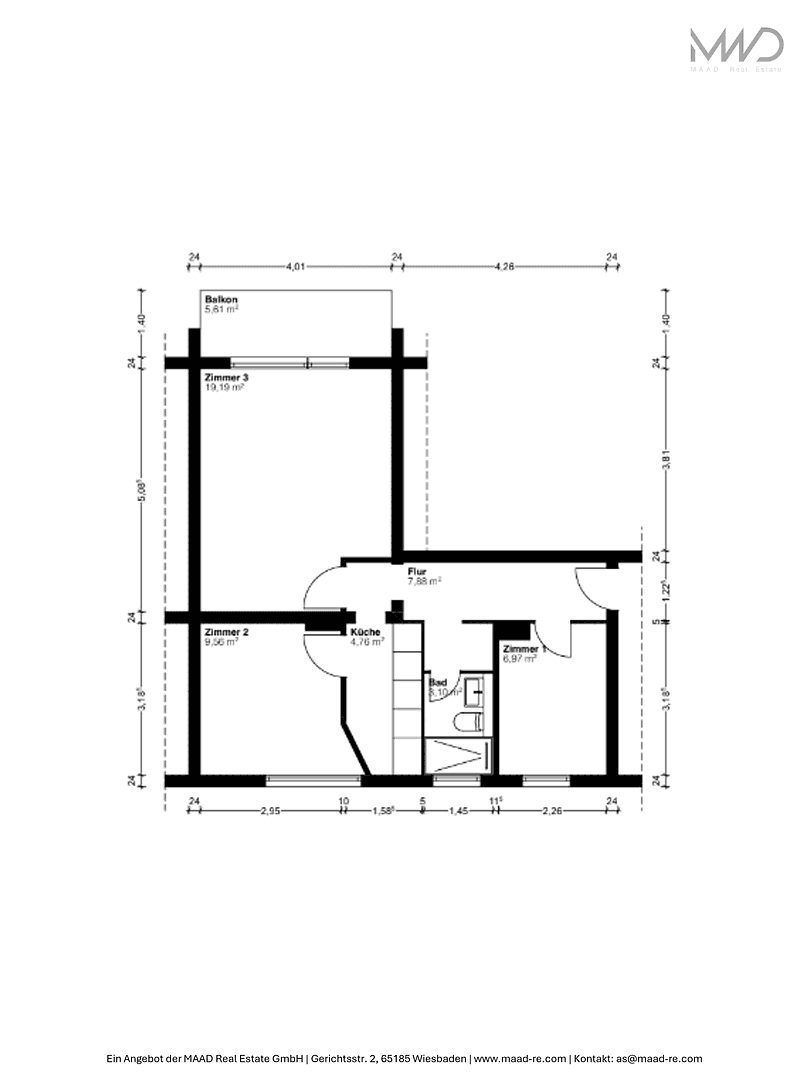 Predaj bytu 3-izbový 55 m², Mainz, Porýnie-Falcko Predaj bytu 3-izbový 55 m², Mainz, Porýnie-Falcko