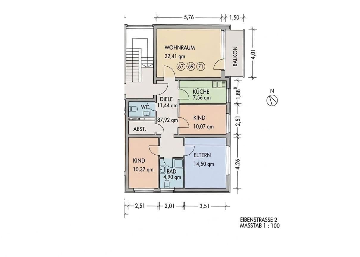 Predaj bytu 4-izbový 88 m², Eibenstr. 2, Düsseldorf, Severné Porýnie - Westfálsko Predaj bytu 4-izbový 88 m², Eibenstr. 2, Düsseldorf, Severné Porýnie - Westfálsko