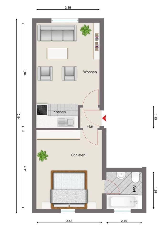 Prenájom bytu 2-izbový 41 m², Friolzheim, Bádensko-Wurttembersko Prenájom bytu 2-izbový 41 m², Friolzheim, Bádensko-Wurttembersko