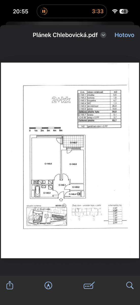 Prenájom bytu 2-izbový 55 m², Chlebovická, Praha, Praha Prenájom bytu 2-izbový 55 m², Chlebovická, Praha, Praha