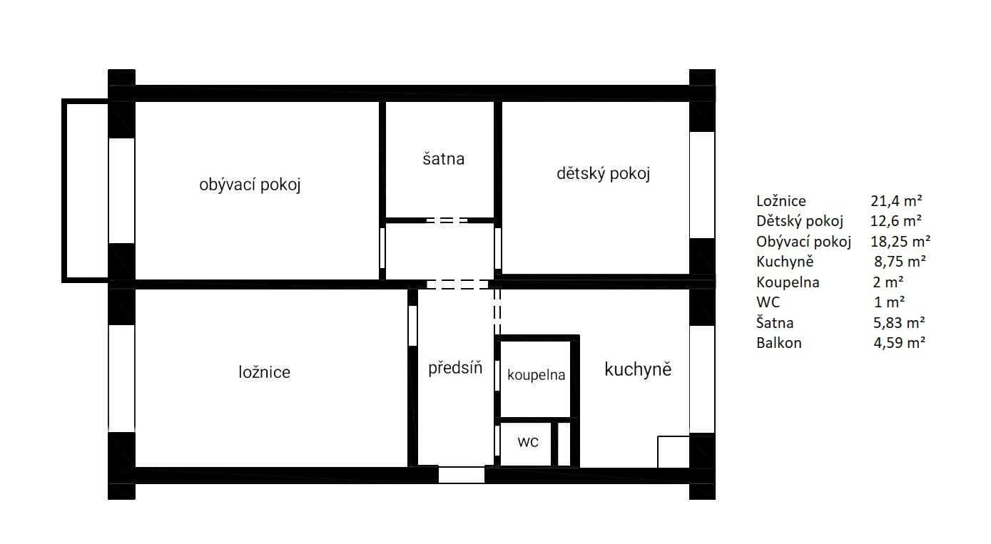 Predaj bytu 3-izbový 73 m², Merhautova, Brno, Jihomoravský kraj Predaj bytu 3-izbový 73 m², Merhautova, Brno, Jihomoravský kraj