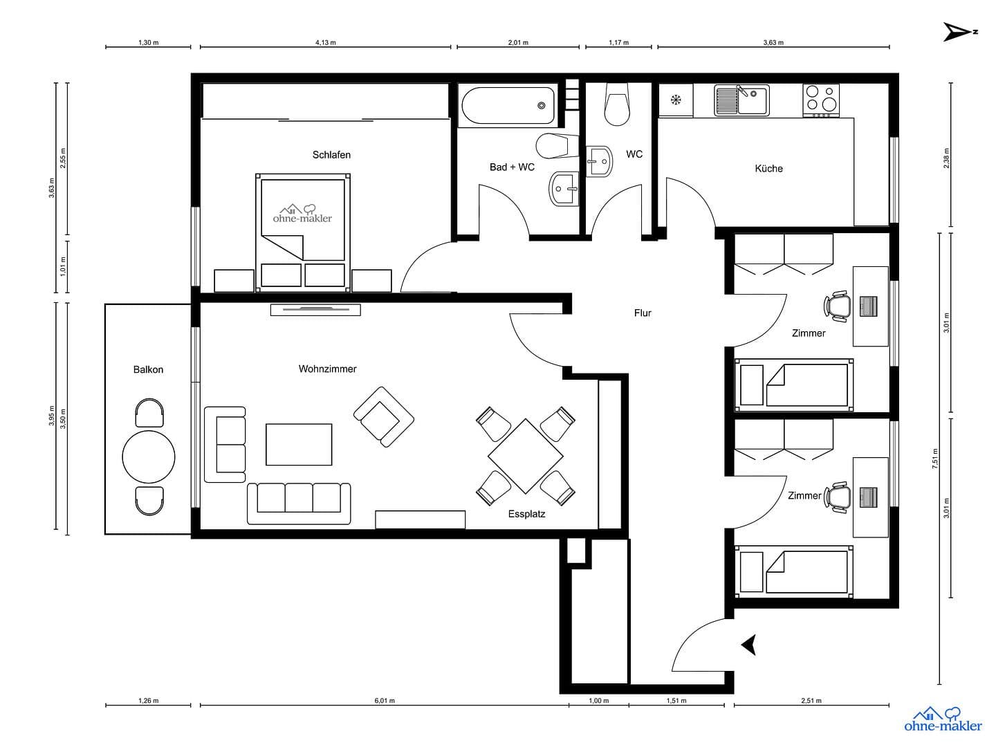 Predaj bytu 4-izbový 93 m², Hamburg, Hamburg Predaj bytu 4-izbový 93 m², Hamburg, Hamburg