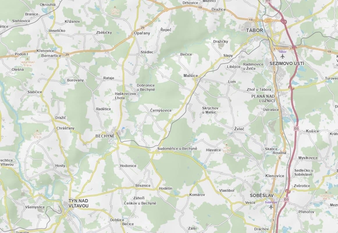 Predaj pozemku 33.477 m², Bechyně, Jihočeský kraj Predaj pozemku 33.477 m², Bechyně, Jihočeský kraj