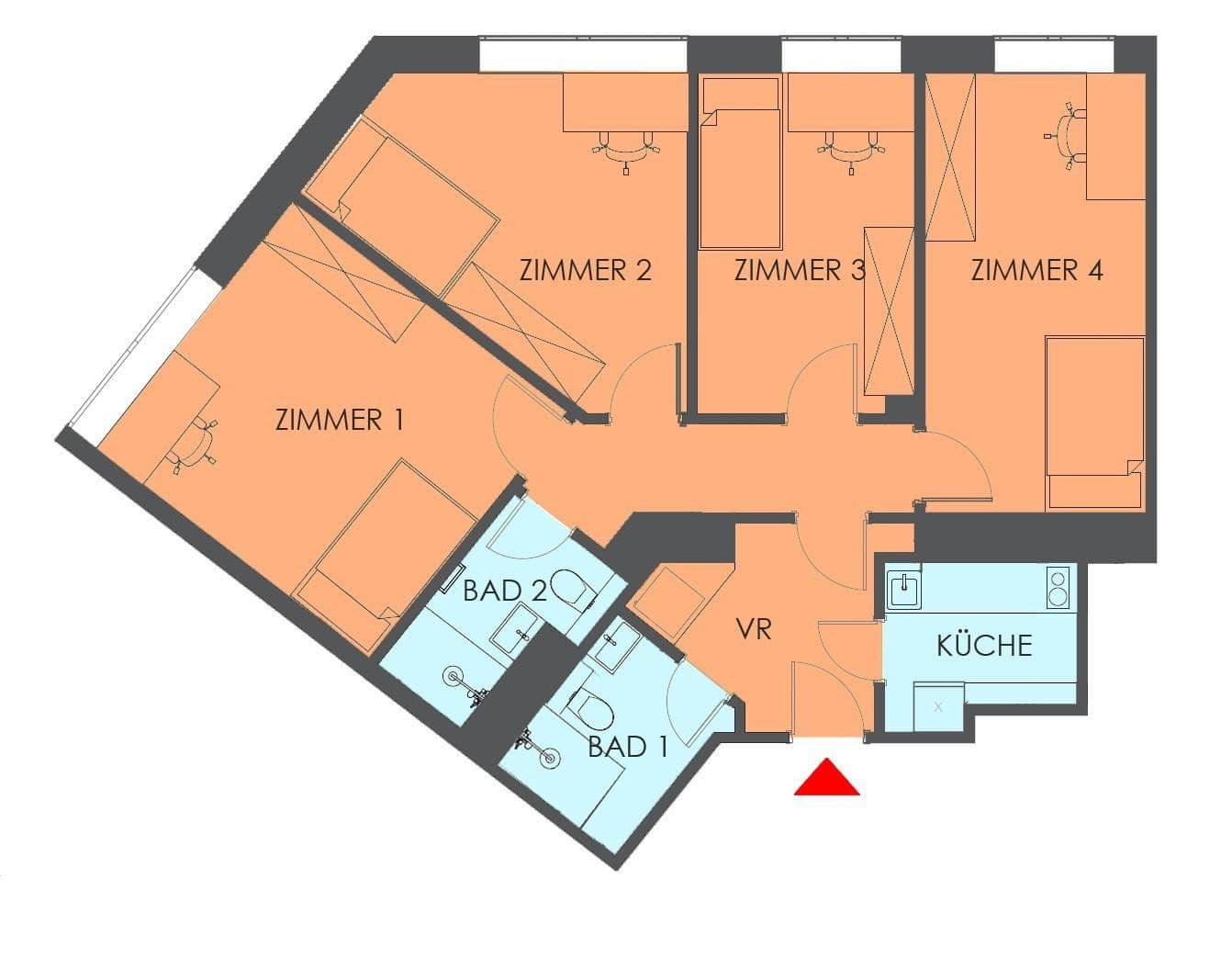 Prenájom bytu 4-izbový 80 m², Leystraße 42, Wien, Viedeň Prenájom bytu 4-izbový 80 m², Leystraße 42, Wien, Viedeň