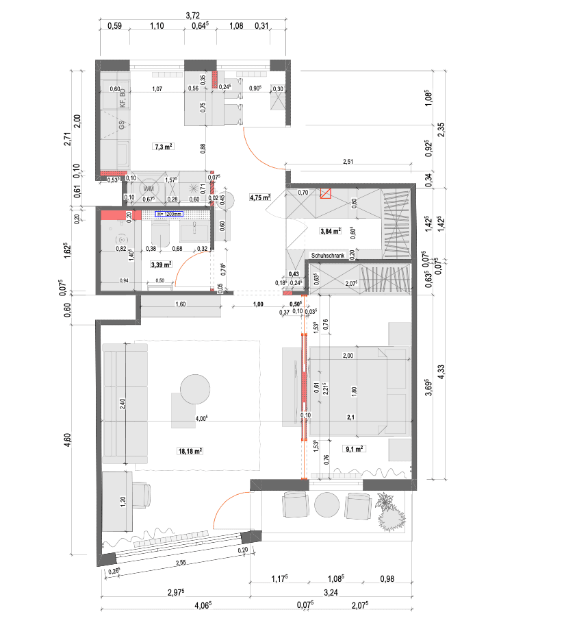 Prenájom bytu 2-izbový 50 m², Gotha-Allee 36, Berlin, Berlín Prenájom bytu 2-izbový 50 m², Gotha-Allee 36, Berlin, Berlín