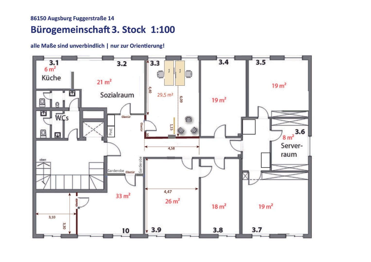 Prenájom kancelárie 39 m², Fuggerstraße 14, Augsburg, Bavorsko Prenájom kancelárie 39 m², Fuggerstraße 14, Augsburg, Bavorsko
